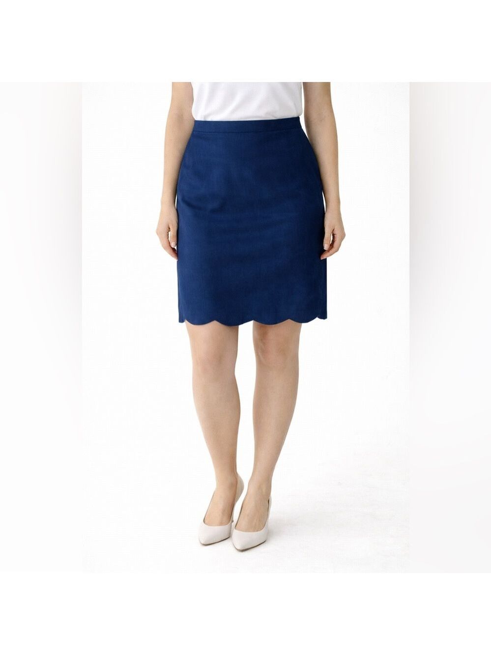 J. Crew Scalloped Mini Skirt - NAVY Blue- 10